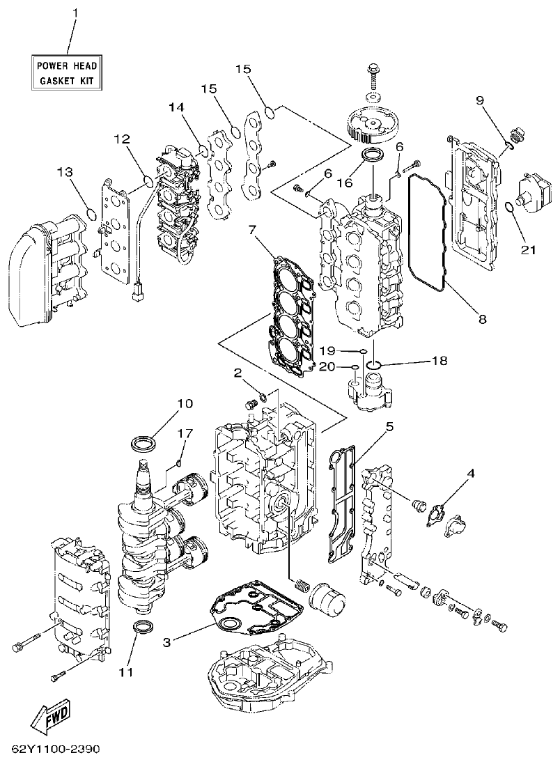Yamaha FT50C REPAIR KIT 1 parts diagram